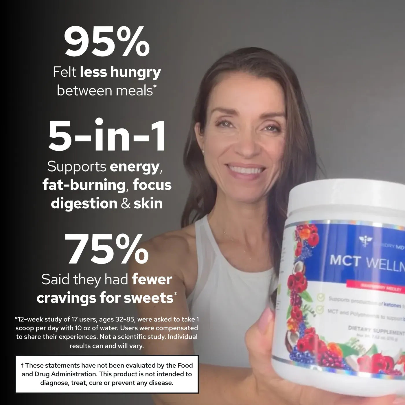 MCT Wellness Powder to Support Energy, Ketone Production & Brain Health – Keto Friendly, Sugar Free, 30-Day Supply (Blueberry Lemonade, Raspberry & Watermelon Lemonade Flavors)